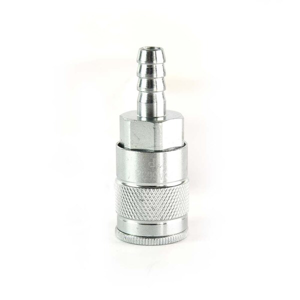 Interstate Pneumatics 3/8 Inch Auto Steel Coupler x 3/8 Inch Barb (Silver Color) CA663Z - main